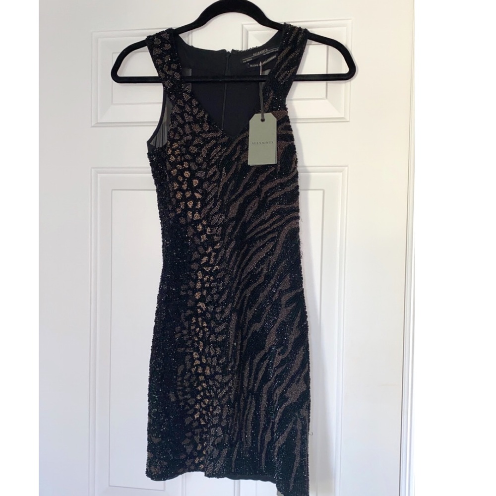 All Saints Hand Embellished Beaded Dress